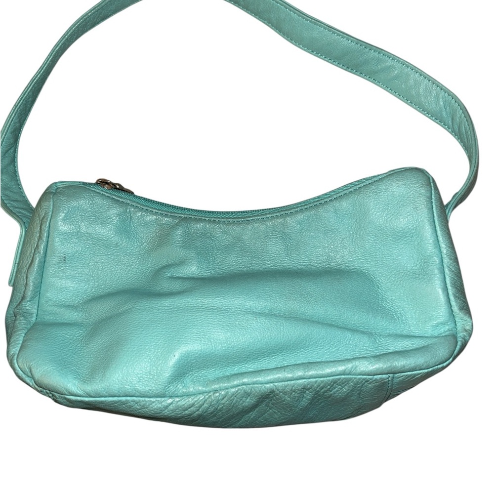 Mint Green Leather Shoulder Bag
